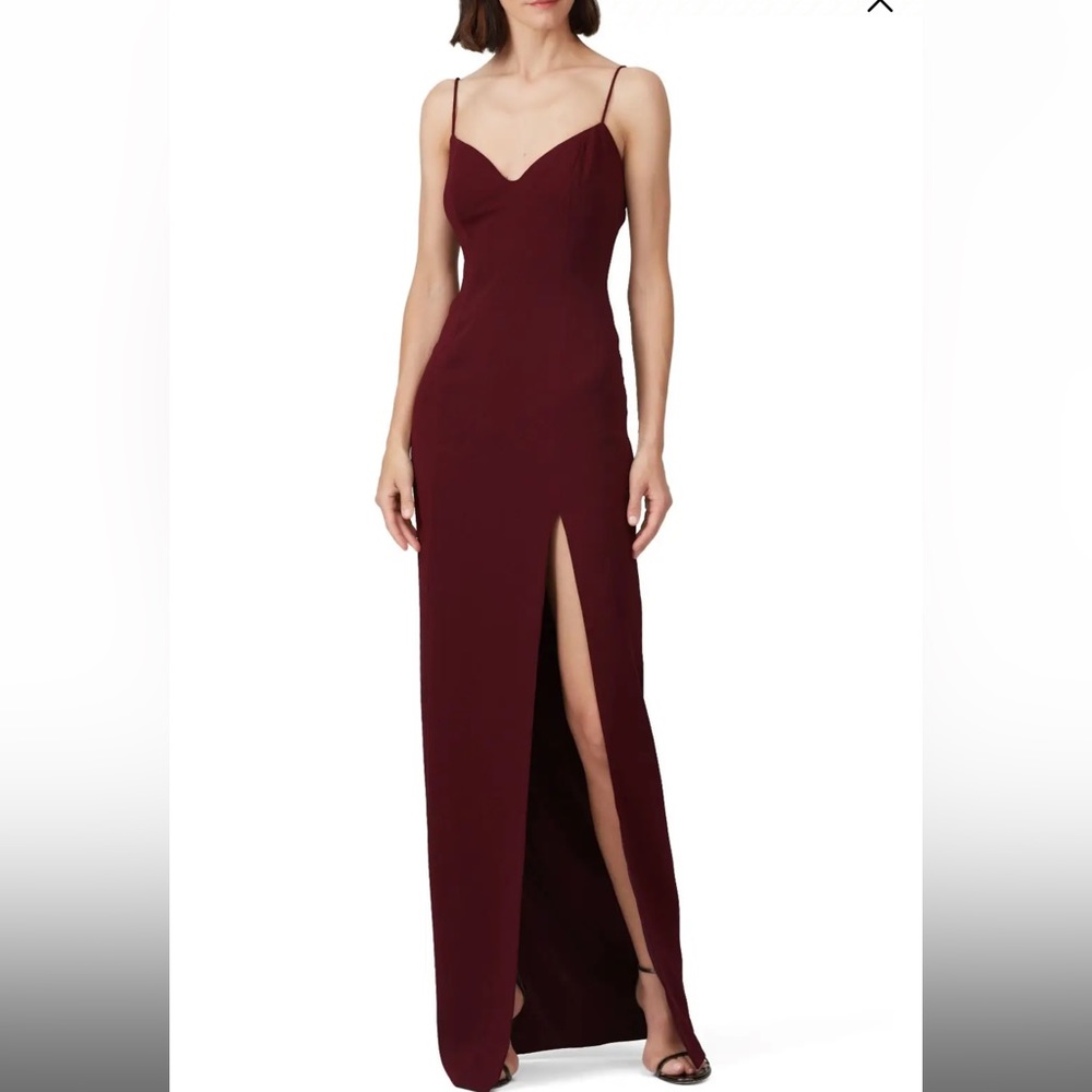 Jay Godfrey Harrah Gown Spaghetti Strap Slit Dress - Has Flaws/Broken Straps